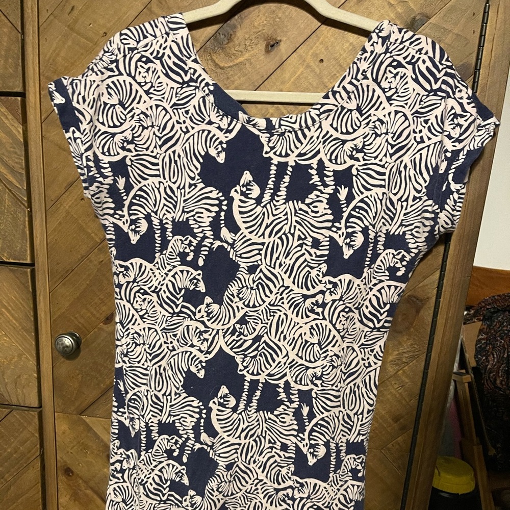 M Lilly Pulitzer Navy Zebra terry dress